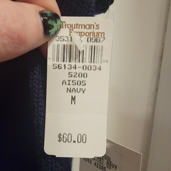 Vintage Navy Koret Sweater Vest With Floral Embroidery Size Medium NWT - Picture 11 of 14